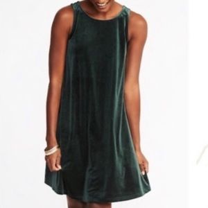 Velvet green swing dress old navy